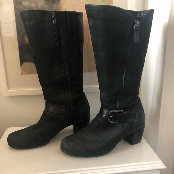 Ecco leather black boots excellent condition - Picture 1 of 10